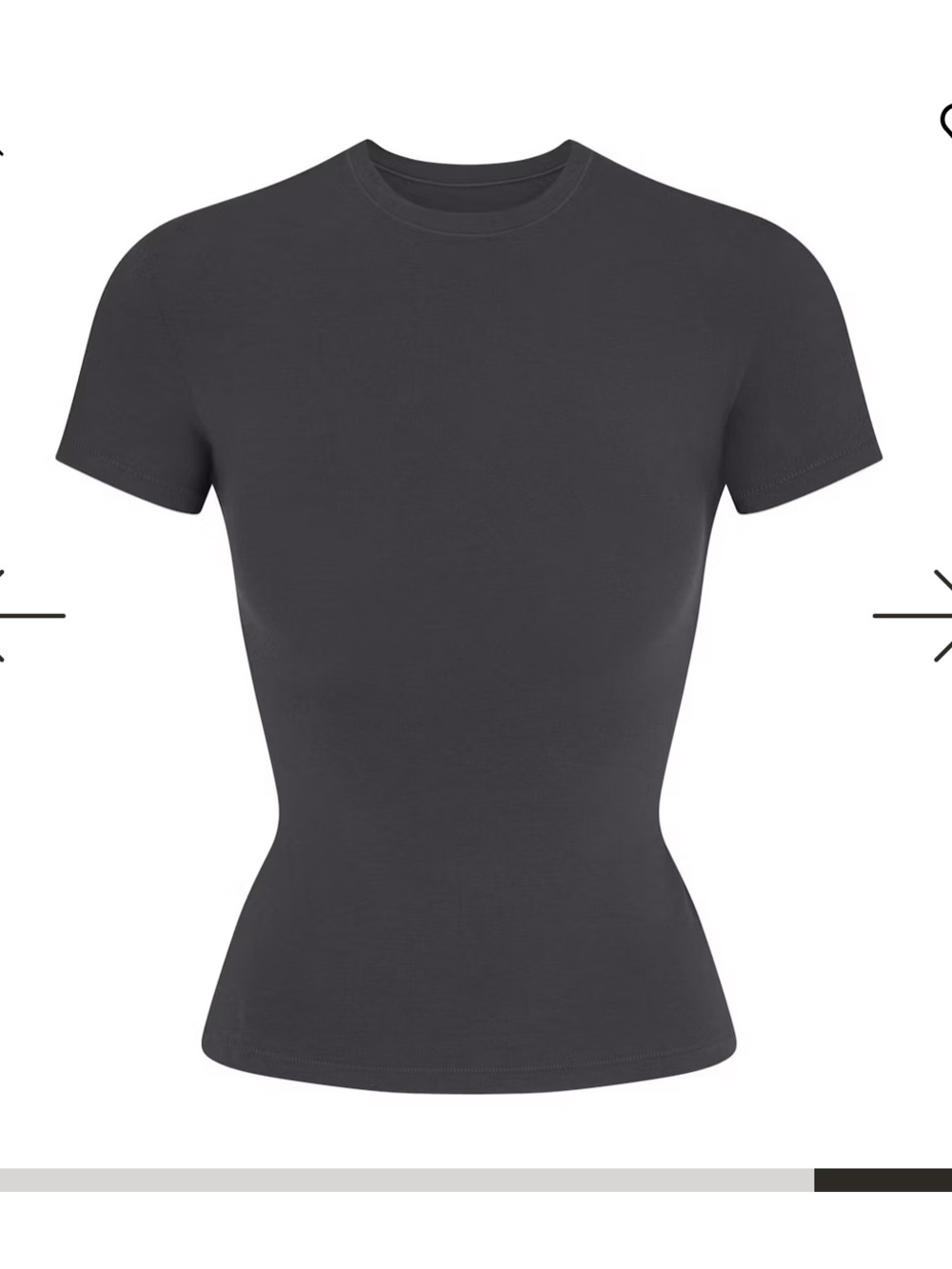 SKIMS Black Short Sleeve Crewneck Tee